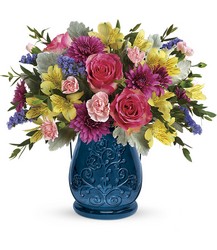 Teleflora's Burst Of Blue Bouquet from Swindler and Sons Florists in Wilmington, OH